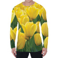 Yellow Tulip Print Men's Long Sleeve T-Shirt