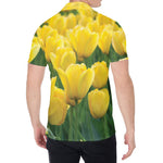 Yellow Tulip Print Men's Shirt