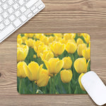 Yellow Tulip Print Mouse Pad