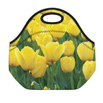 Yellow Tulip Print Neoprene Lunch Bag