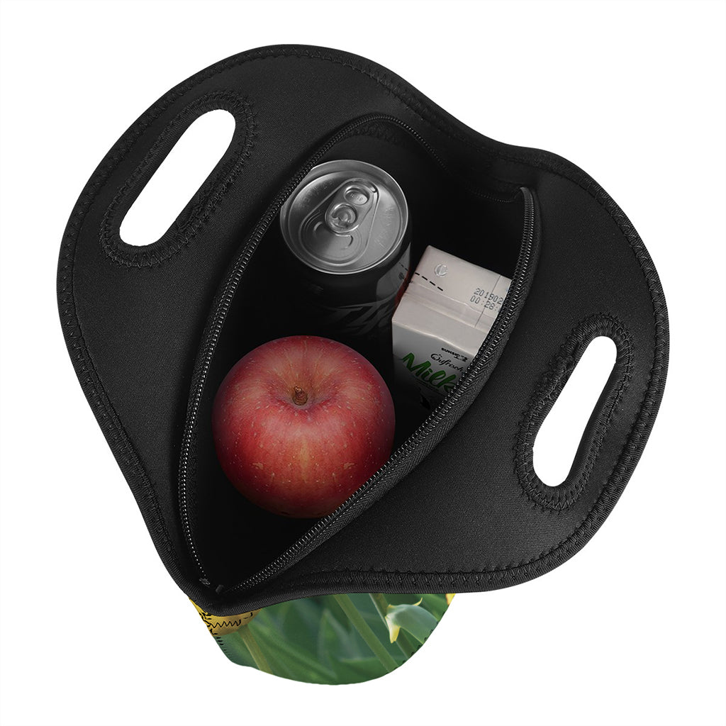 Yellow Tulip Print Neoprene Lunch Bag