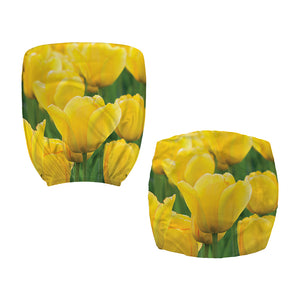 Yellow Tulip Print Office Chair Cover