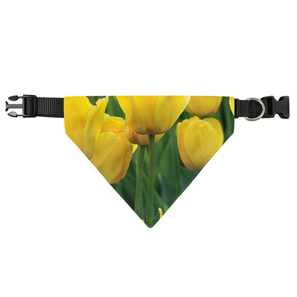 Yellow Tulip Print Over The Collar Dog Bandana