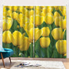 Yellow Tulip Print Pencil Pleat Curtains