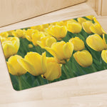 Yellow Tulip Print Polyester Doormat