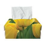 Yellow Tulip Print Rectangle Tissue Box Cover