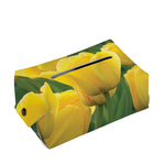 Yellow Tulip Print Rectangle Tissue Box Cover