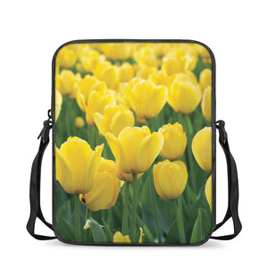 Yellow Tulip Print Rectangular Crossbody Bag