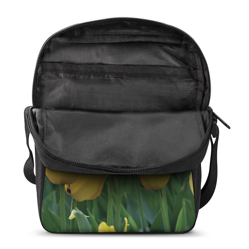 Yellow Tulip Print Rectangular Crossbody Bag