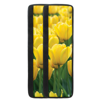 Yellow Tulip Print Refrigerator Handle Covers