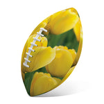 Yellow Tulip Print Rugby Ball