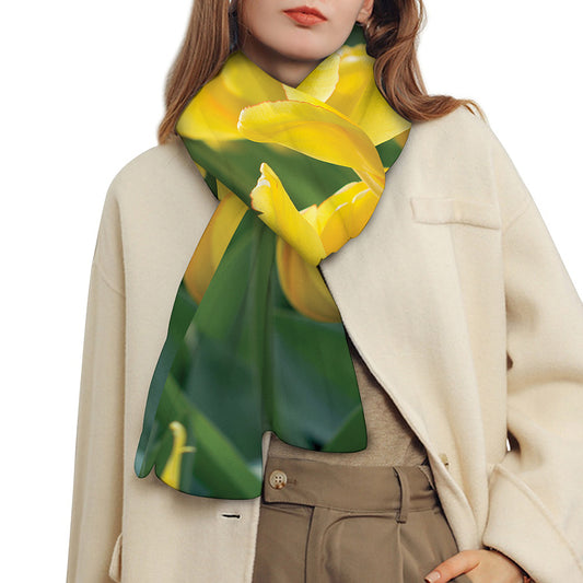 Yellow Tulip Print Scarf