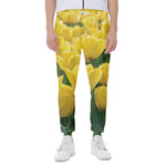 Yellow Tulip Print Scuba Joggers
