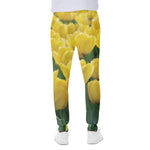 Yellow Tulip Print Scuba Joggers