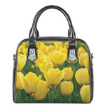 Yellow Tulip Print Shoulder Handbag