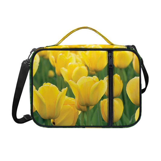 Yellow Tulip Print Shoulder Strap Bible Bag