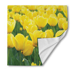 Yellow Tulip Print Silk Bandana