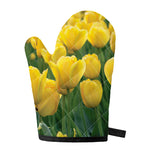 Yellow Tulip Print Single Oven Mitt