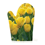 Yellow Tulip Print Single Oven Mitt