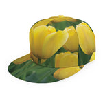 Yellow Tulip Print Snapback Cap