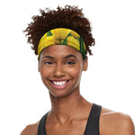 Yellow Tulip Print Sports Headband