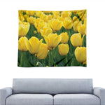 Yellow Tulip Print Tapestry
