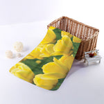 Yellow Tulip Print Towel