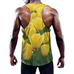 Yellow Tulip Print Training Tank Top
