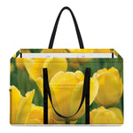 Yellow Tulip Print Utility Tote Bag