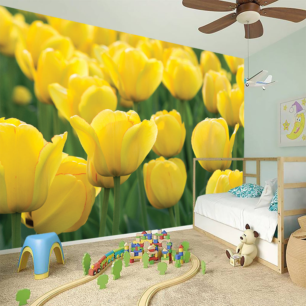 Yellow Tulip Print Wall Sticker