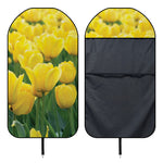 Yellow Tulip Print Waterproof Car Seat Cover