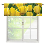 Yellow Tulip Print Window Valance