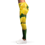 Yellow Tulip Print Women's Leggings