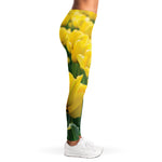 Yellow Tulip Print Women's Leggings