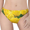 Yellow Tulip Print Women's Thong