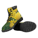 Yellow Tulip Print Work Boots