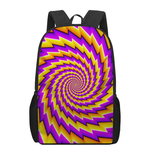 Yellow Twisted Moving Optical Illusion 17 Inch Backpack