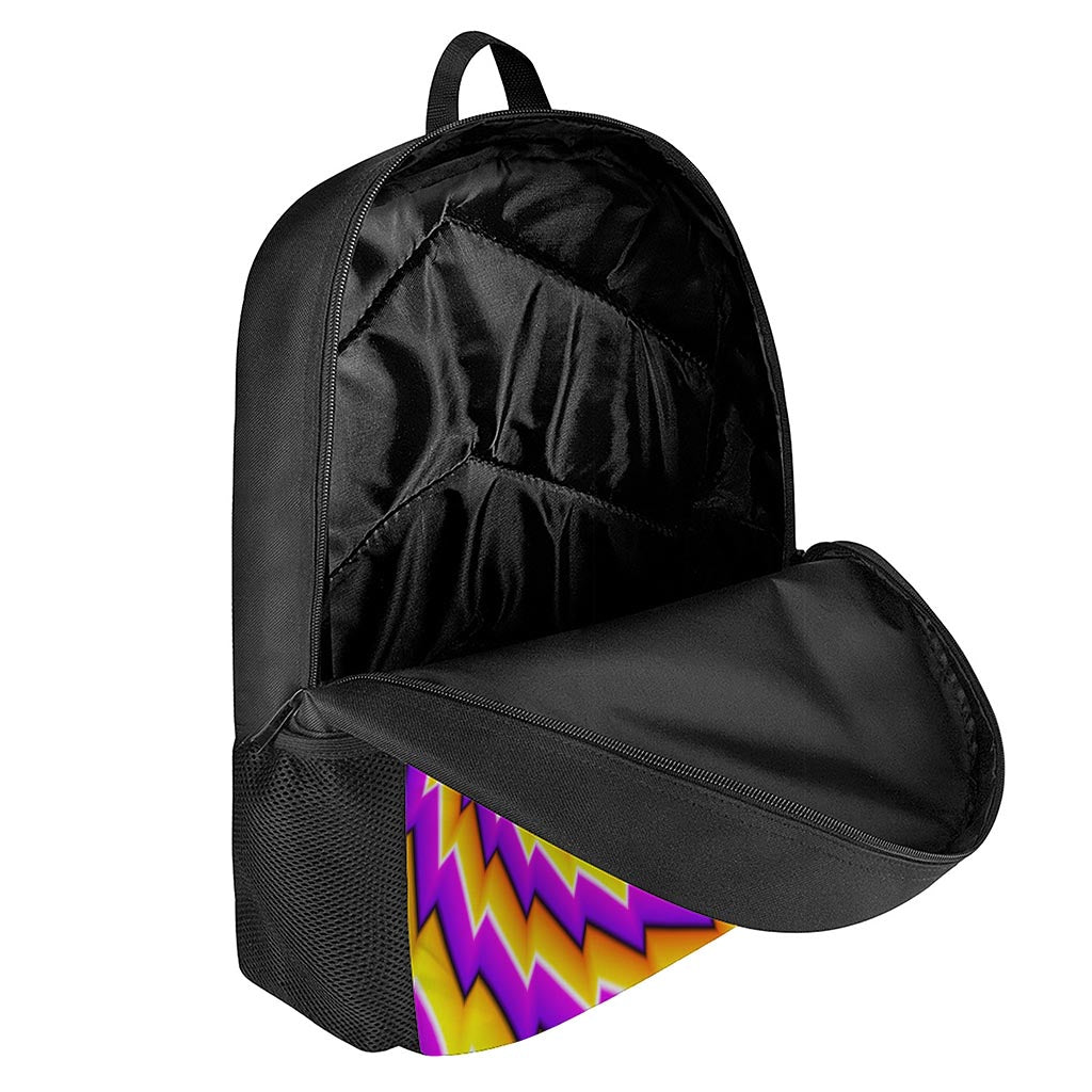 Yellow Twisted Moving Optical Illusion 17 Inch Backpack