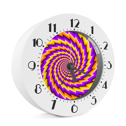 Yellow Twisted Moving Optical Illusion Alarm Clock