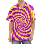 Yellow Twisted Moving Optical Illusion Aloha Shirt