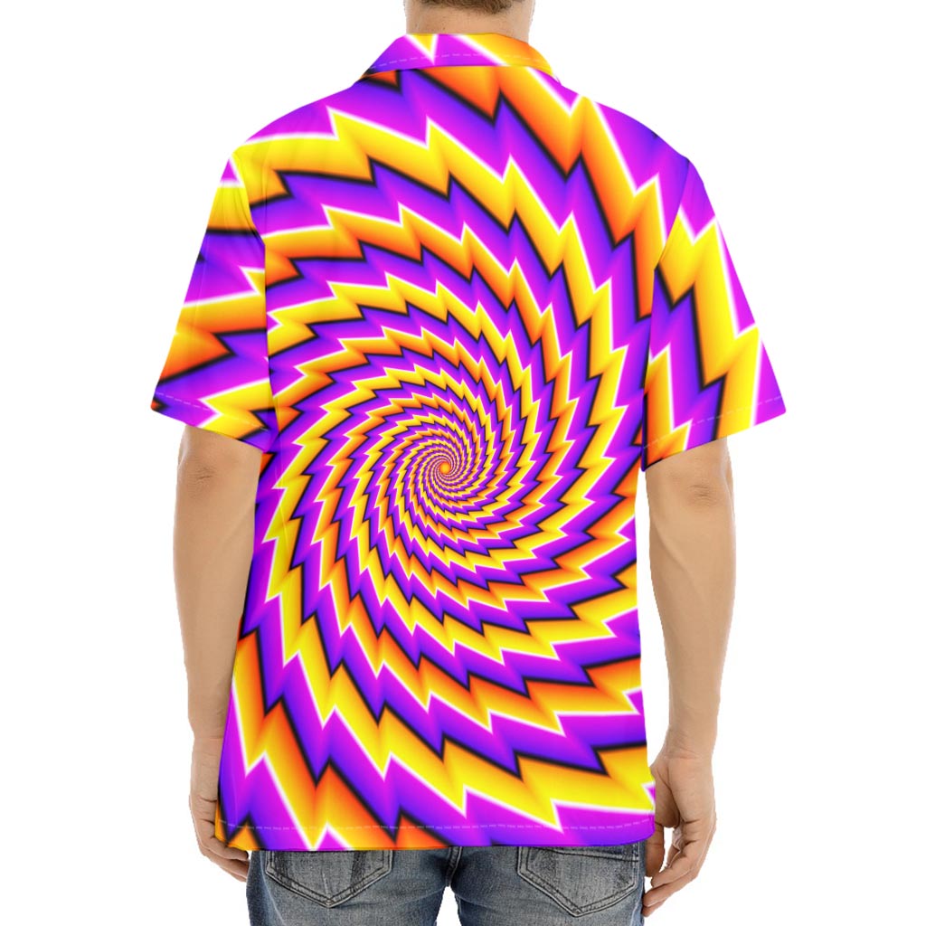 Yellow Twisted Moving Optical Illusion Aloha Shirt