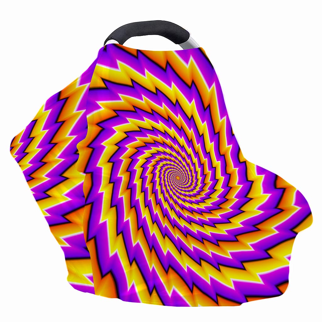Yellow Twisted Moving Optical Illusion Baby Seat Cover