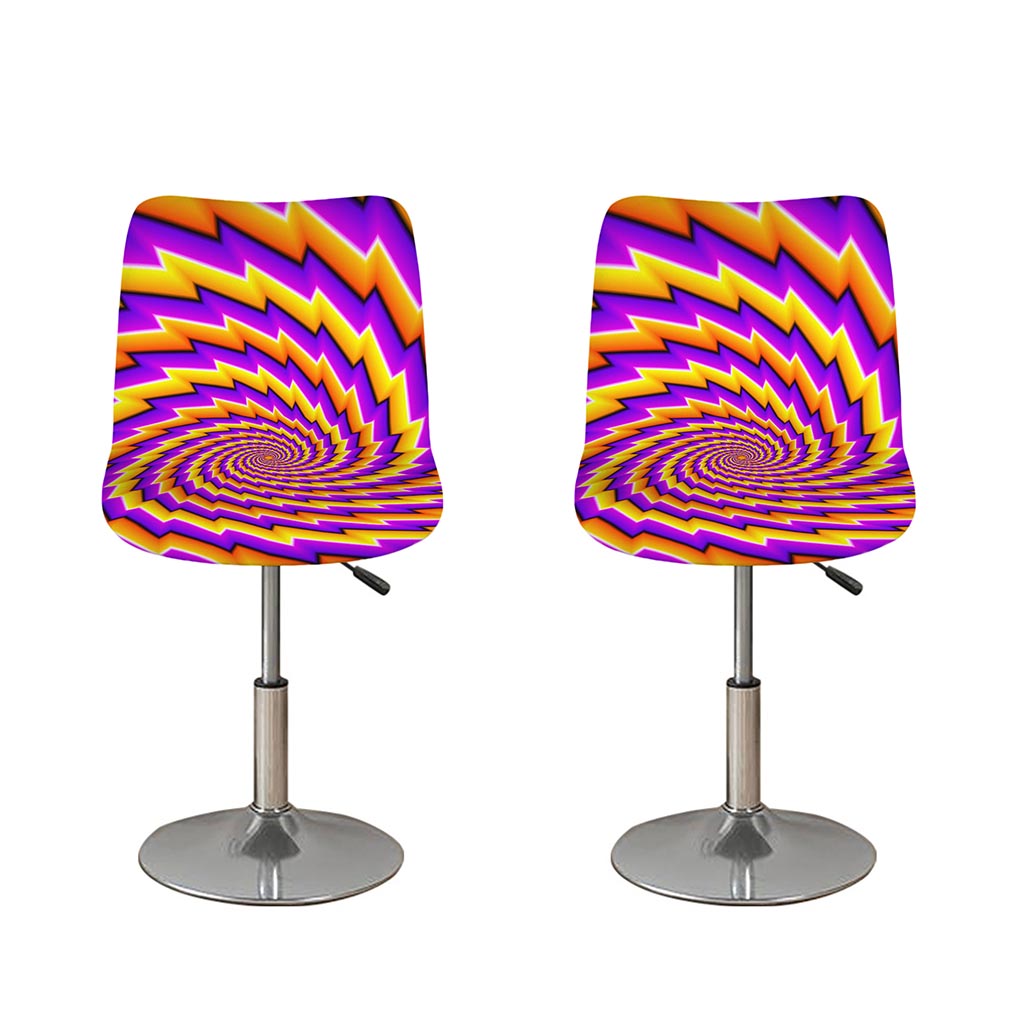 Yellow Twisted Moving Optical Illusion Bar Stool Covers