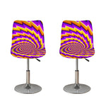 Yellow Twisted Moving Optical Illusion Bar Stool Covers