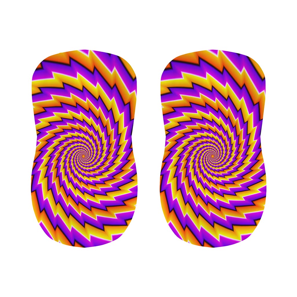 Yellow Twisted Moving Optical Illusion Bar Stool Covers