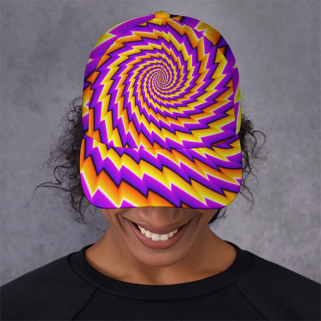 Yellow Twisted Moving Optical Illusion Baseball Cap