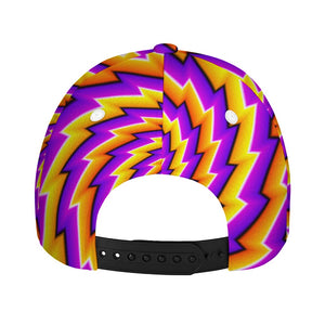 Yellow Twisted Moving Optical Illusion Baseball Cap