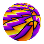 Yellow Twisted Moving Optical Illusion Basketball