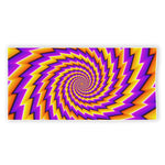 Yellow Twisted Moving Optical Illusion Beach Towel