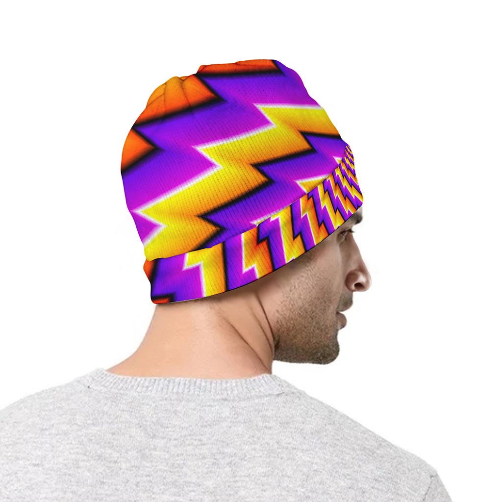 Yellow Twisted Moving Optical Illusion Beanie